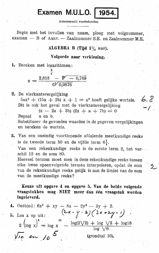 Algebra B
